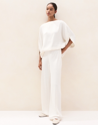 Wide-Leg Bias-Cut Trousers
