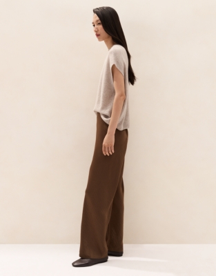 Wide-Leg Bias-Cut Trousers
