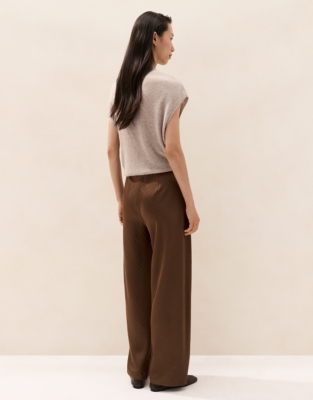 Wide-Leg Bias-Cut Trousers