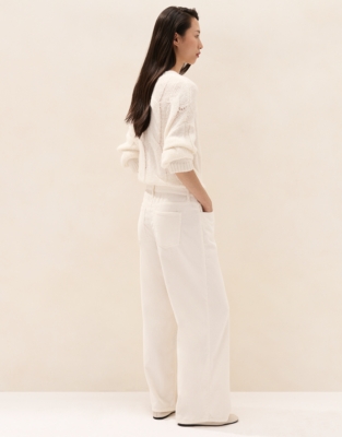 Wide-Leg Cord Trousers