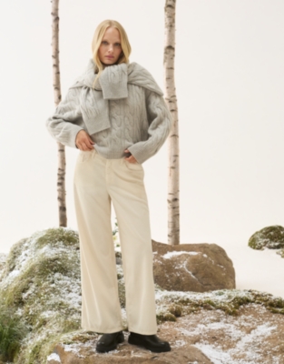 Wide-Leg Cord Trousers
