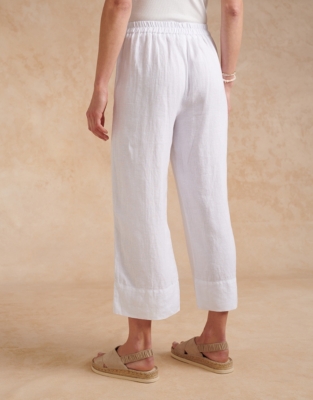 Wide Leg Cropped Linen Pants