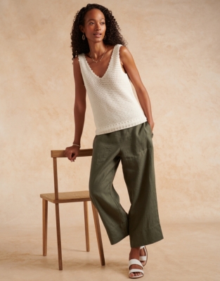 Wide Leg Cropped Trouser