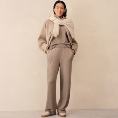 Wide Leg Joggers with Cashmere