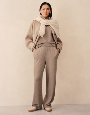 Wide Leg Joggers with Cashmere