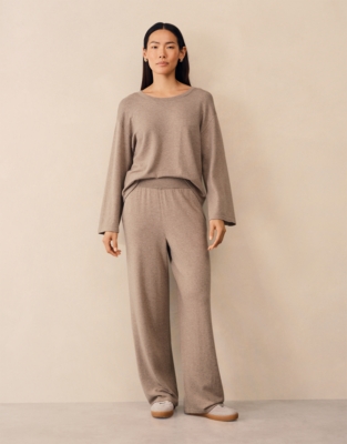 Wide Leg Joggers with Cashmere