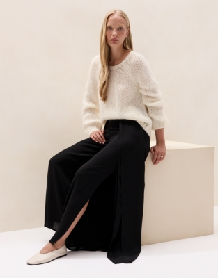 Wide-Leg Layered Trousers