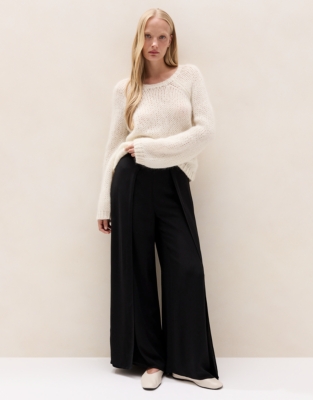 Wide-Leg Layered Trousers