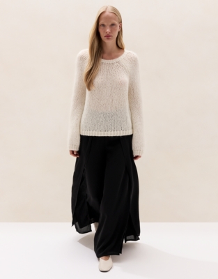 Wide-Leg Layered Trousers