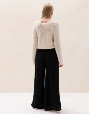 Wide-Leg Layered Trousers