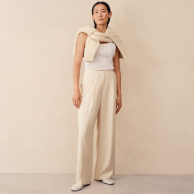 Wide Leg Pleated Trousers