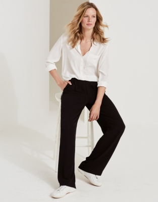 Wide Leg Pleated Trousers | Clothing Sale | The White Company UK