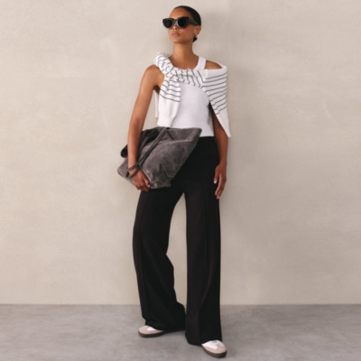 Wide Leg Tailored Track Pants