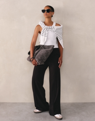 Wide Leg Tailored Track Pants