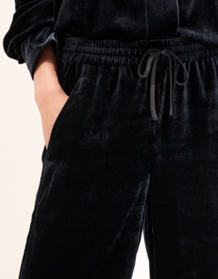 Wide-Leg Velvet Trousers