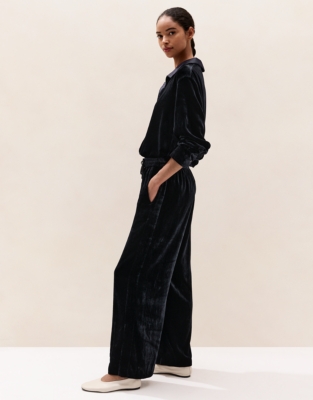 Wide-Leg Velvet Trousers