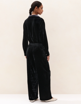 Wide-Leg Velvet Trousers