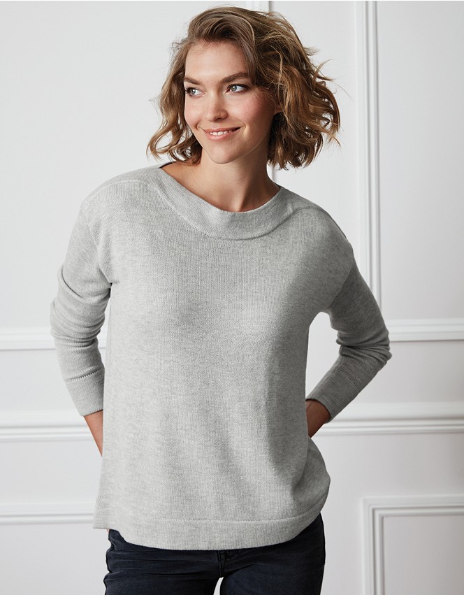 Wide Neck Jumper with Wool | Clothing Sale | The White Company UK