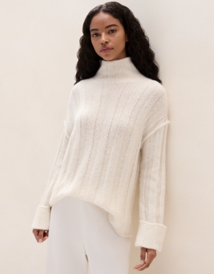 Wide-Rib Jumper with Alpaca