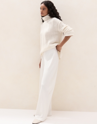 Wide-Rib Jumper with Alpaca