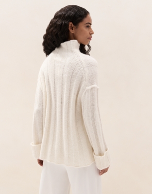 Wide-Rib Jumper with Alpaca