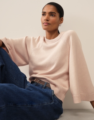 Wide Sleeve Jumper with Cotton