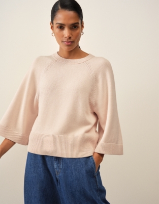 Wide Sleeve Jumper with Cotton