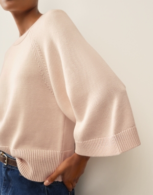 Wide Sleeve Jumper with Cotton