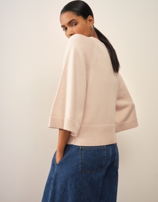 Wide Sleeve Jumper with Cotton