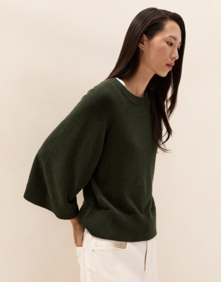 Wide-Sleeve Jumper with Recycled Cotton