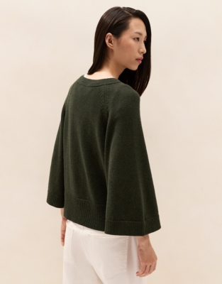 Wide-Sleeve Jumper with Recycled Cotton