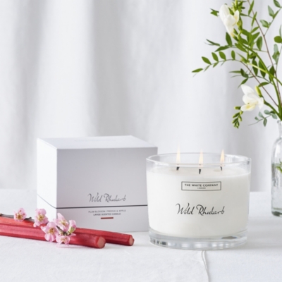Wild Rhubarb Large Candle Candles & Fragrance Sale The White Company UK