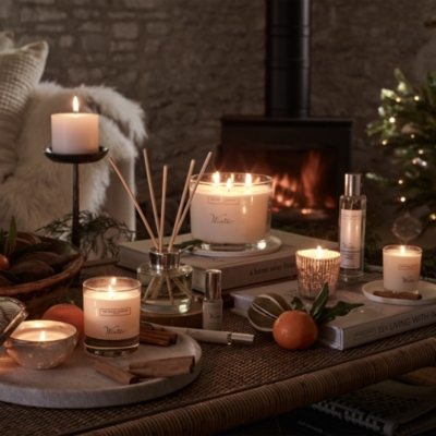 Winter Fireplace Bear Candle Scented Candle Combination Christmas