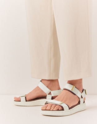 Woden Line Webbing Footbed Sandals - Ivory