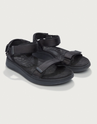 Woden Line Webbing Footbed Sandals - Black