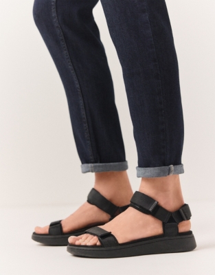 Woden Line Webbing Footbed Sandals - Black