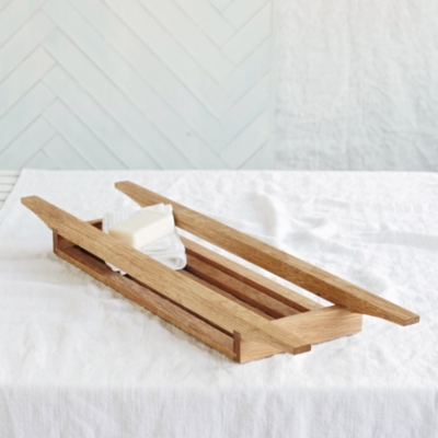Wooden Bath Tidy Bathroom Accessories & Storage The White Company UK