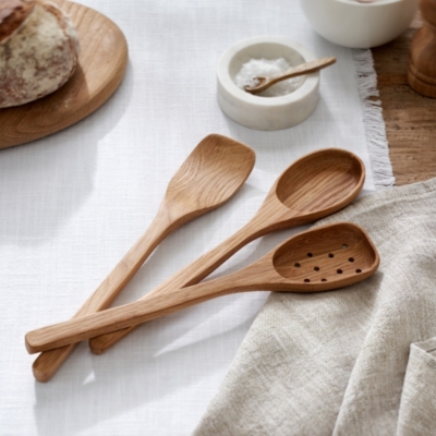 Wooden Kitchen Utensils Set of 3 Kitchen Accessories The White