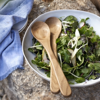 Wooden Salad Servers Set of 2 Kitchen and Dining The White Company UK