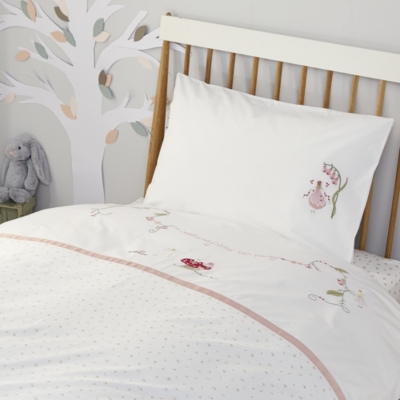 white company cot bed bedding