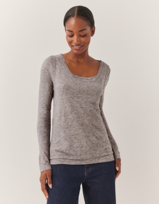 Wool Blend Double Layering Top