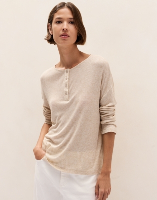 Wool Blend Oversized Henley 