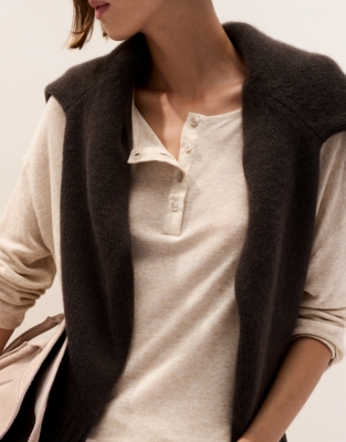Wool Blend Oversized Henley 