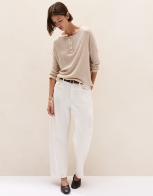 Wool Blend Oversized Henley 