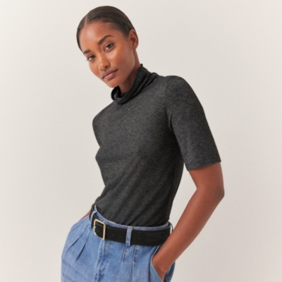 Wool Blend Roll Neck T-Shirt