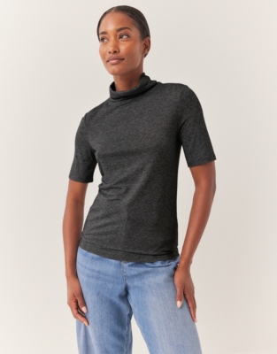 Wool Blend Roll Neck T-Shirt