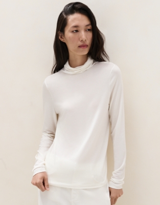 Wool Blend Turtleneck Top 