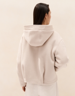 Wool Bomber Jacket with Hood