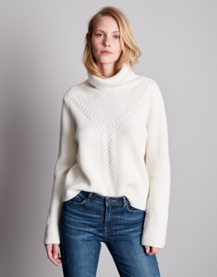 white company funnel neck jumper