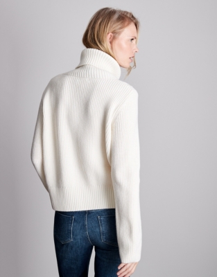 Wool Cable Funnel Neck Sweater Sweaters & Cardigans The White